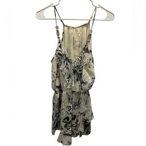Lapis Blue and Cream Floral Camisole